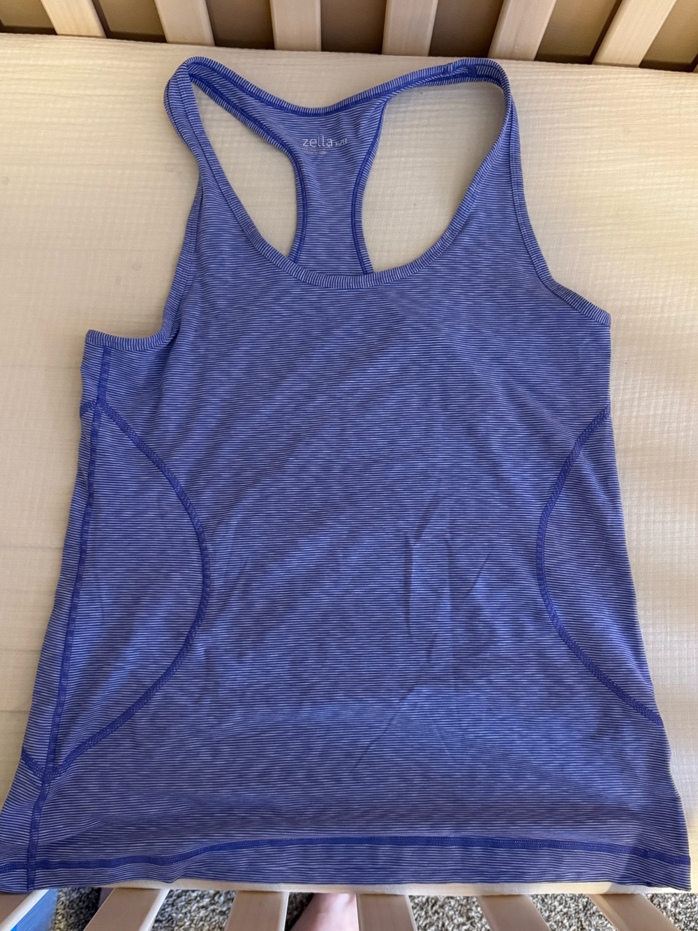 Zella Blue Racerback Performance Exercise Tank- yoga, running, Pilates- XL EUC